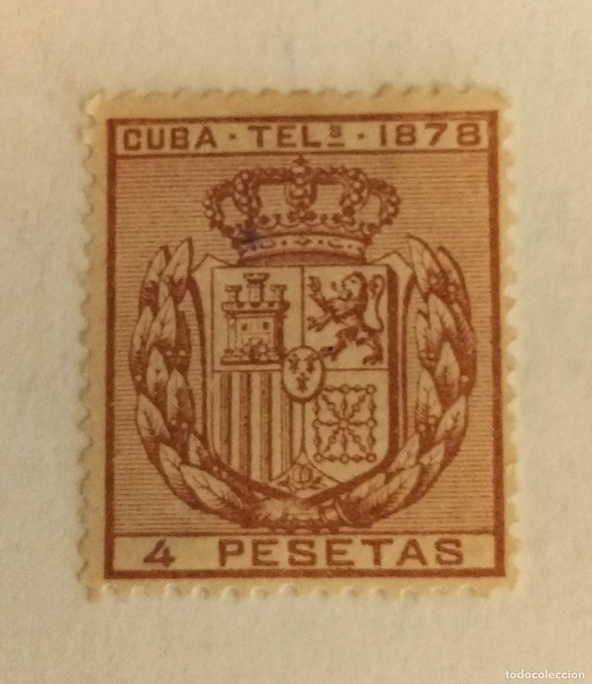 Sellos: SELLO CUBA - COLONIA ESPA&Ntilde;OLA (TEL&Eacute;GRAFOS) - ESCUDO DE ESPA&Ntilde;A- 1878 EDIFIL 45.