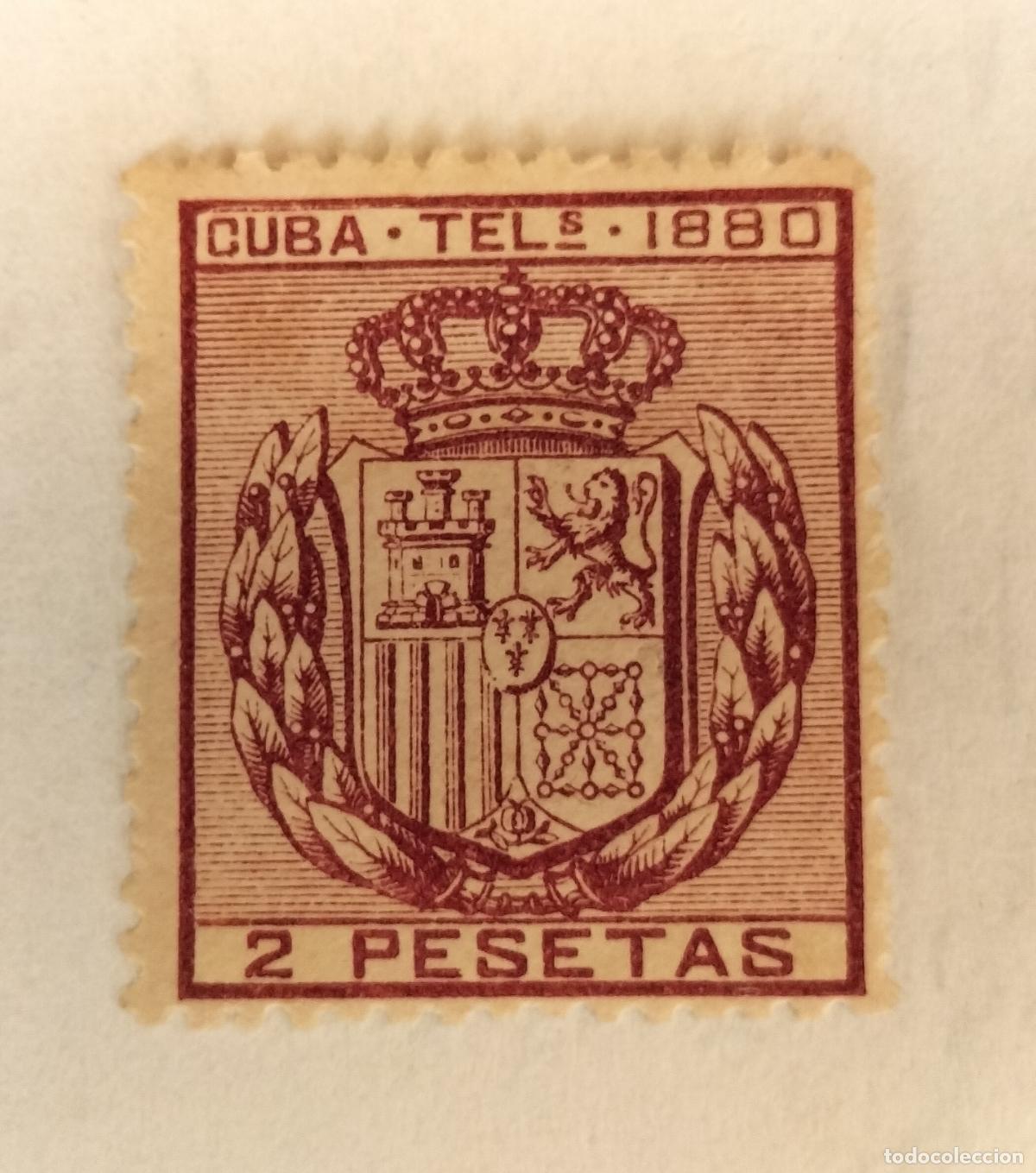 Sellos: SELLO CUBA - COLONIA ESPA&Ntilde;OLA (TEL&Eacute;GRAFOS) - ESCUDO DE ESPA&Ntilde;A- 1880 EDIFIL 50.