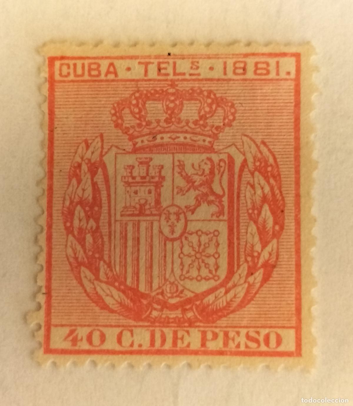 Sellos: SELLO CUBA - COLONIA ESPA&Ntilde;OLA (TEL&Eacute;GRAFOS) - ESCUDO DE ESPA&Ntilde;A- 1881 EDIFIL 53.