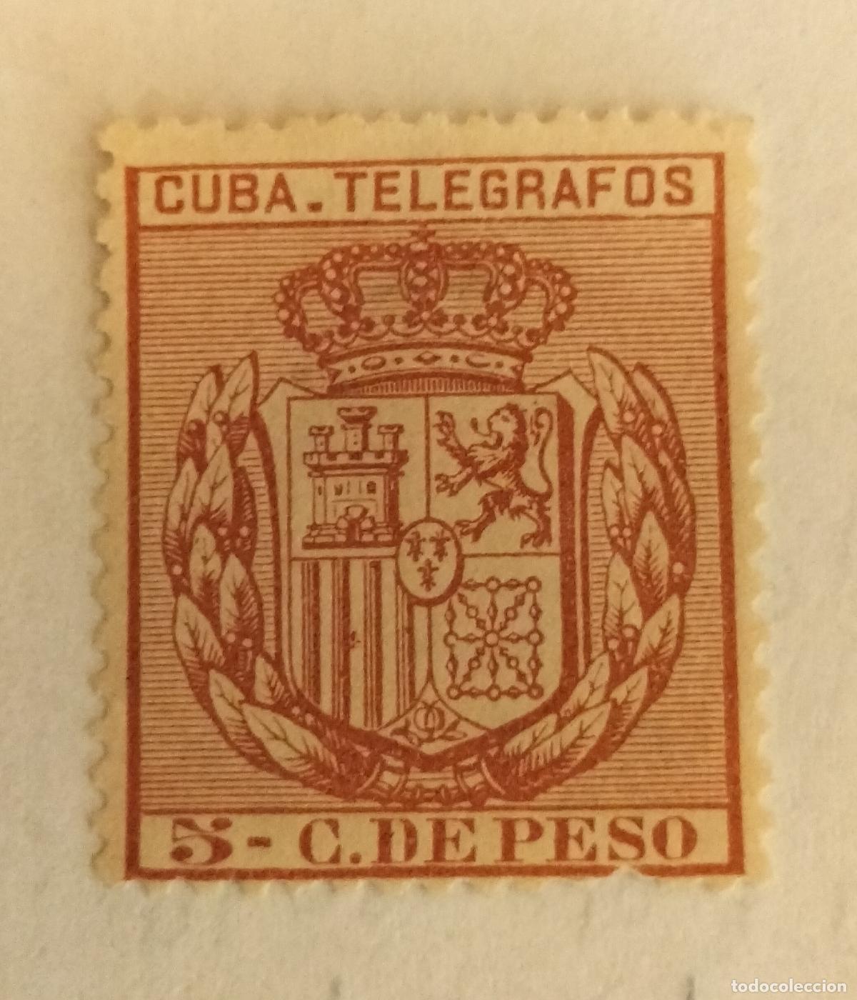 Sellos: SELLO CUBA - COLONIA ESPA&Ntilde;OLA (TEL&Eacute;GRAFOS) - ESCUDO DE ESPA&Ntilde;A- 1889 EDIFIL 68.