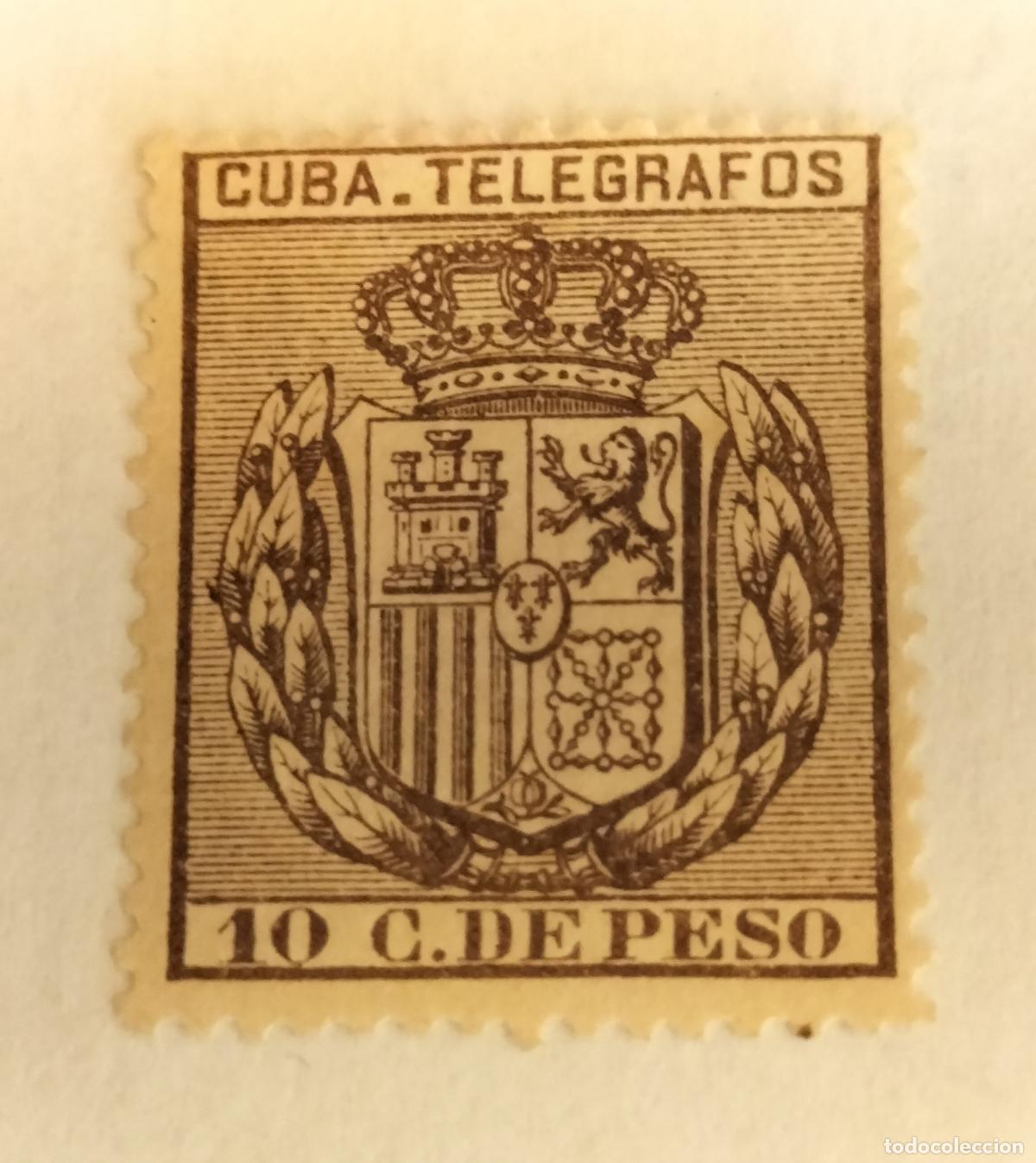 Sellos: SELLO CUBA - COLONIA ESPA&Ntilde;OLA (TEL&Eacute;GRAFOS) - ESCUDO DE ESPA&Ntilde;A- 1894 EDIFIL 78.