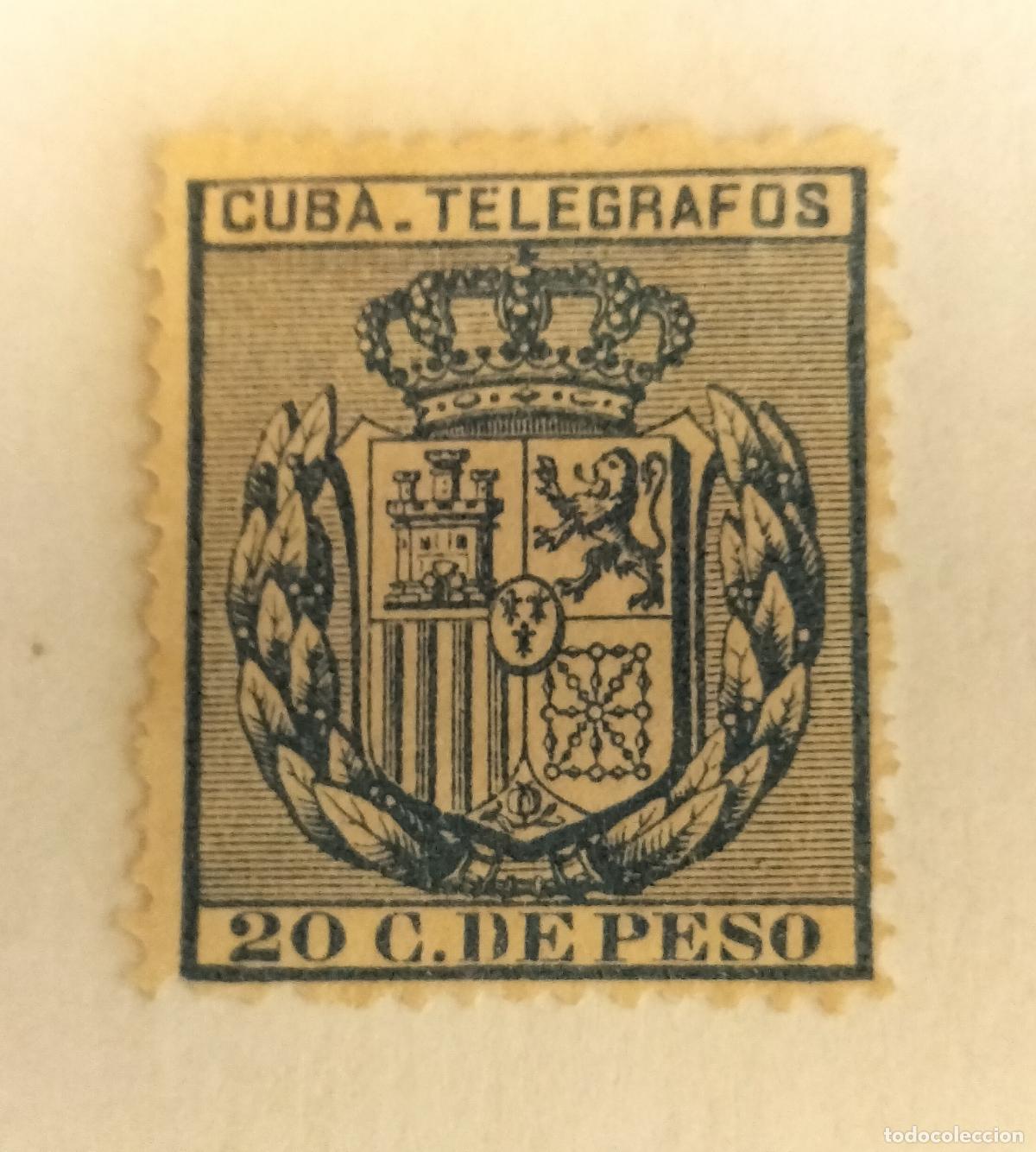 Sellos: SELLO CUBA - COLONIA ESPA&Ntilde;OLA (TEL&Eacute;GRAFOS) - ESCUDO DE ESPA&Ntilde;A- 1894 EDIFIL 79.