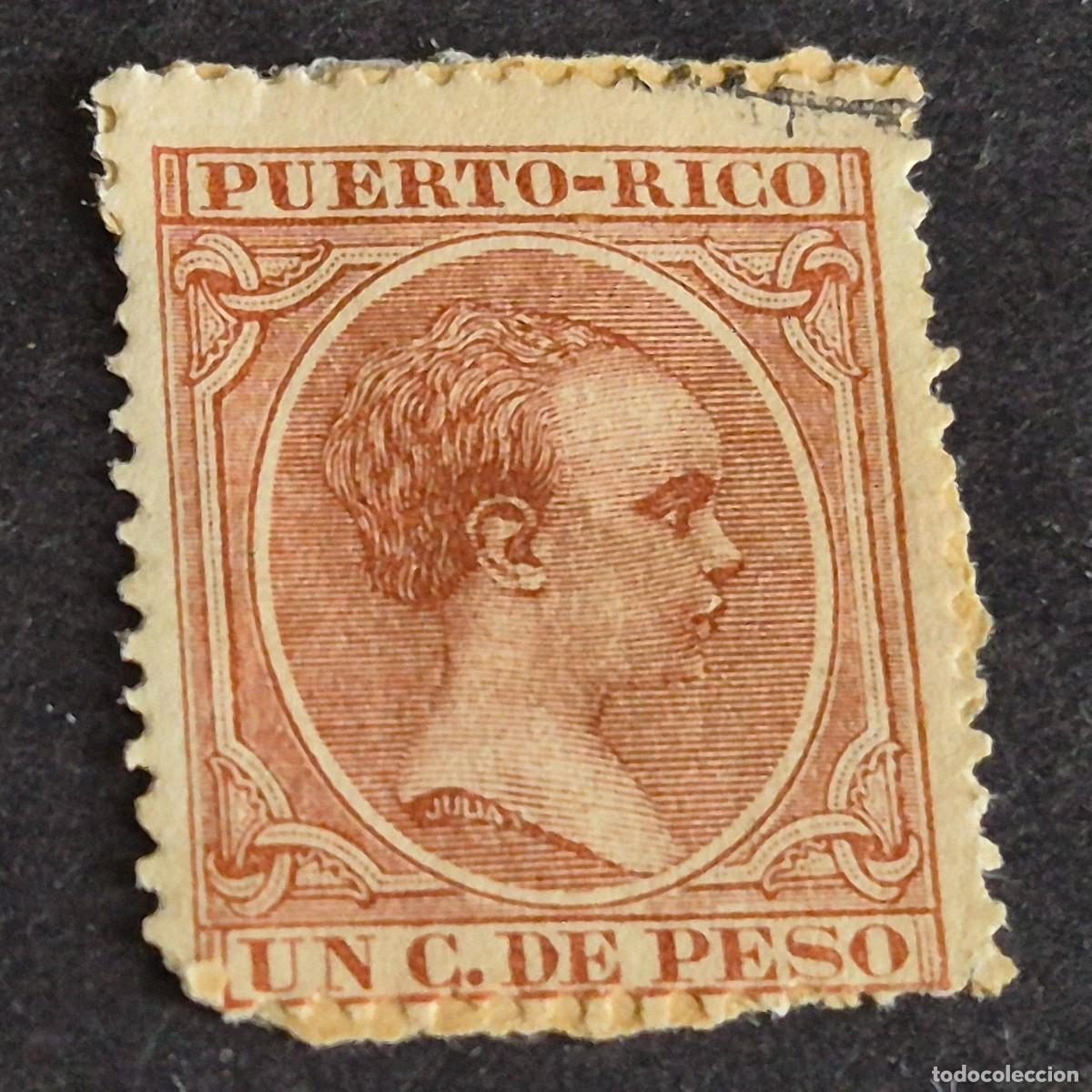 Sellos: ESPA&Ntilde;A, PUERTO RICO, 1896-1897, ALFONSO XIII, EDIFIL 119, POCO MATASELLO, SOBRE FRAGMENTO, (LOTE AB)