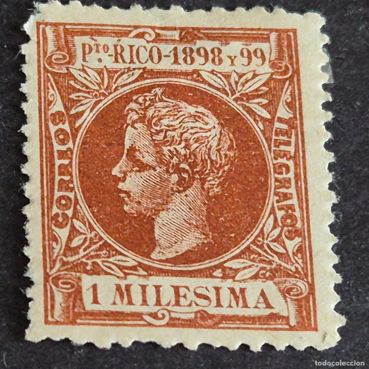 Sellos: ESPA&Ntilde;A, PUERTO RICO, 1898, ALFONSO XIII, EDIFIL 130*, NUEVO, GOMA, FIJASELLO, (LOTE AB)