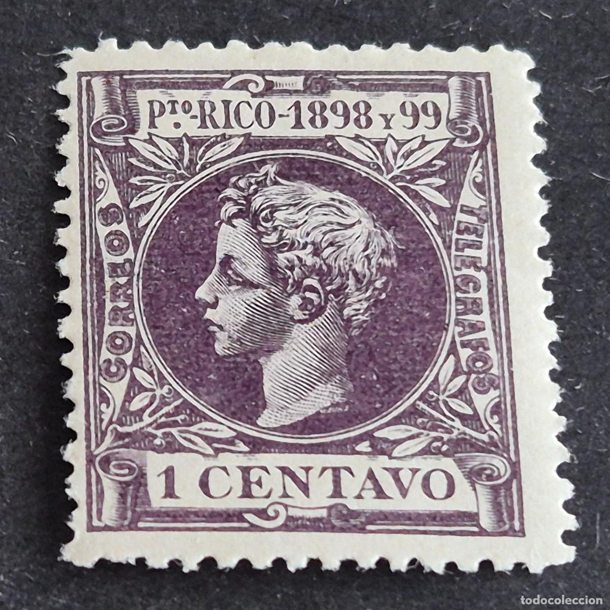 Sellos: ESPA&Ntilde;A, PUERTO RICO, 1898, ALFONSO XIII, EDIFIL 135*, NUEVO, GOMA, FIJASELLO, (LOTE AB)