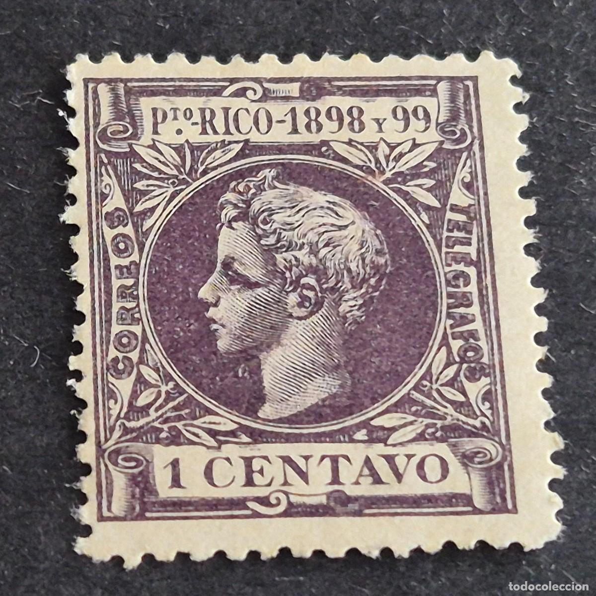 Sellos: ESPA&Ntilde;A, PUERTO RICO, 1898, ALFONSO XIII, EDIFIL 135*, NUEVO, GOMA, FIJASELLO, LEER, (LOTE AB)