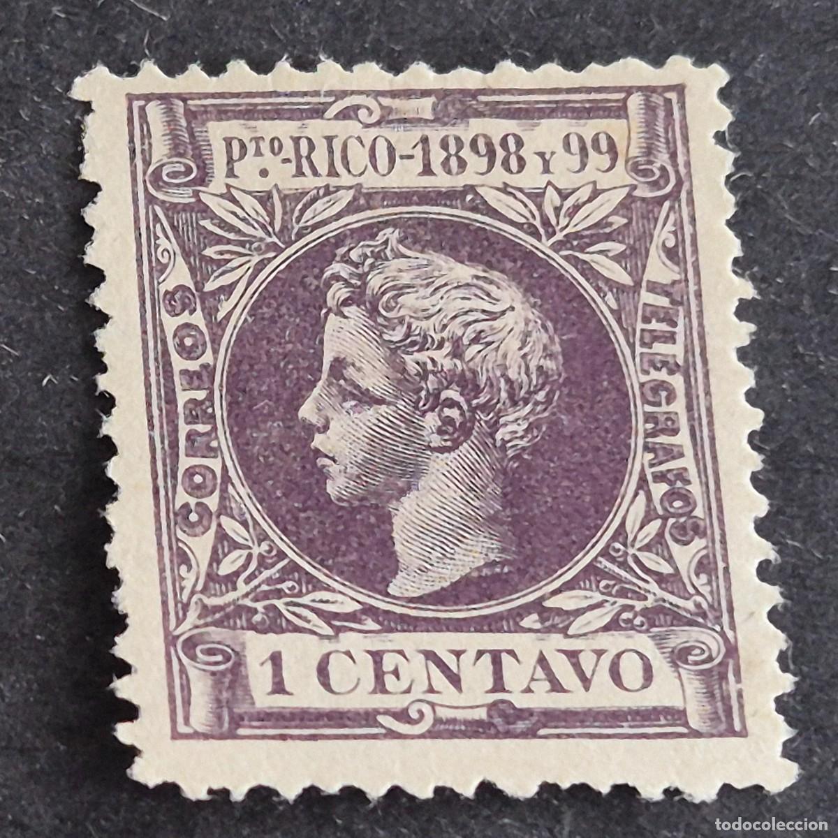 Sellos: ESPA&Ntilde;A, PUERTO RICO, 1898, ALFONSO XIII, EDIFIL 135, NUEVO SIN GOMA, (LOTE AB)