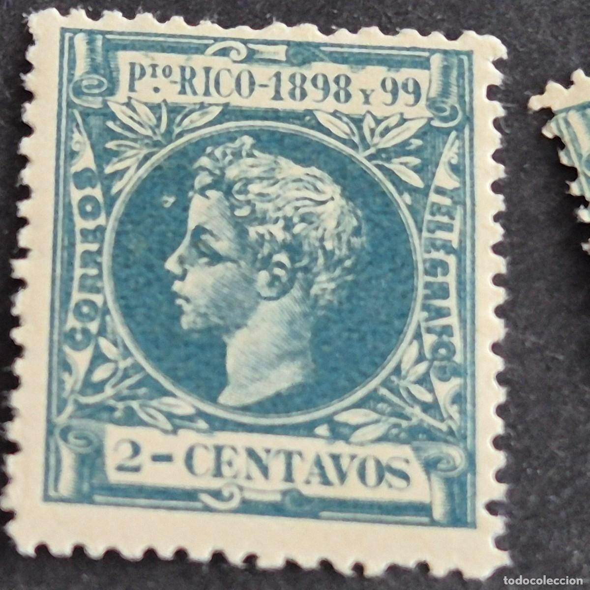 Sellos: ESPA&Ntilde;A, PUERTO RICO, 1898, ALFONSO XIII, EDIFIL 136*, NUEVO, GOMA, FIJASELLO, (LOTE AB)