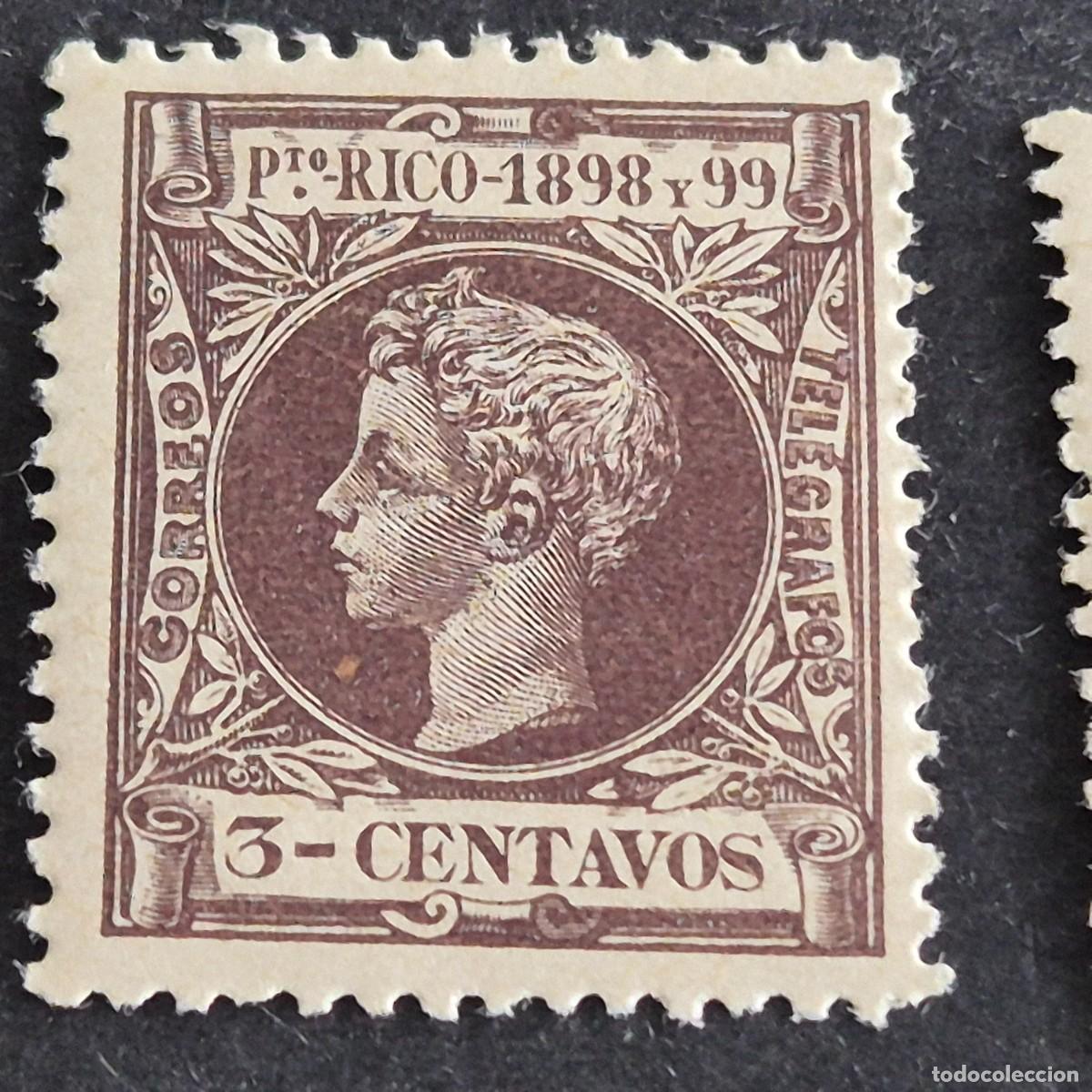 Sellos: ESPA&Ntilde;A, PUERTO RICO, 1898, ALFONSO XIII, EDIFIL 137*, NUEVO, GOMA, FIJASELLO, (LOTE AB)
