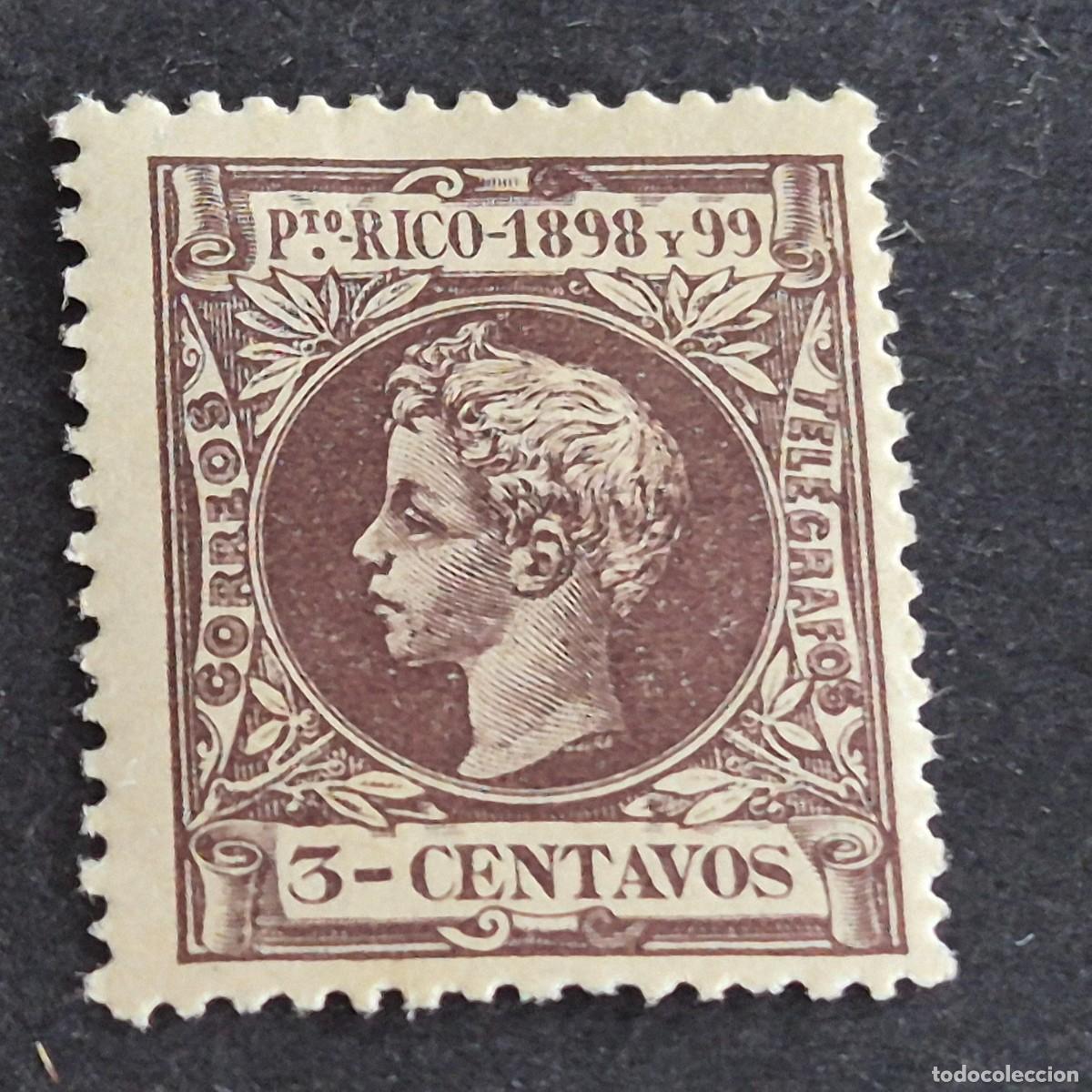 Sellos: ESPA&Ntilde;A, PUERTO RICO, 1898, ALFONSO XIII, EDIFIL 137*, NUEVO, GOMA, FIJASELLO, LEER, (LOTE AB)