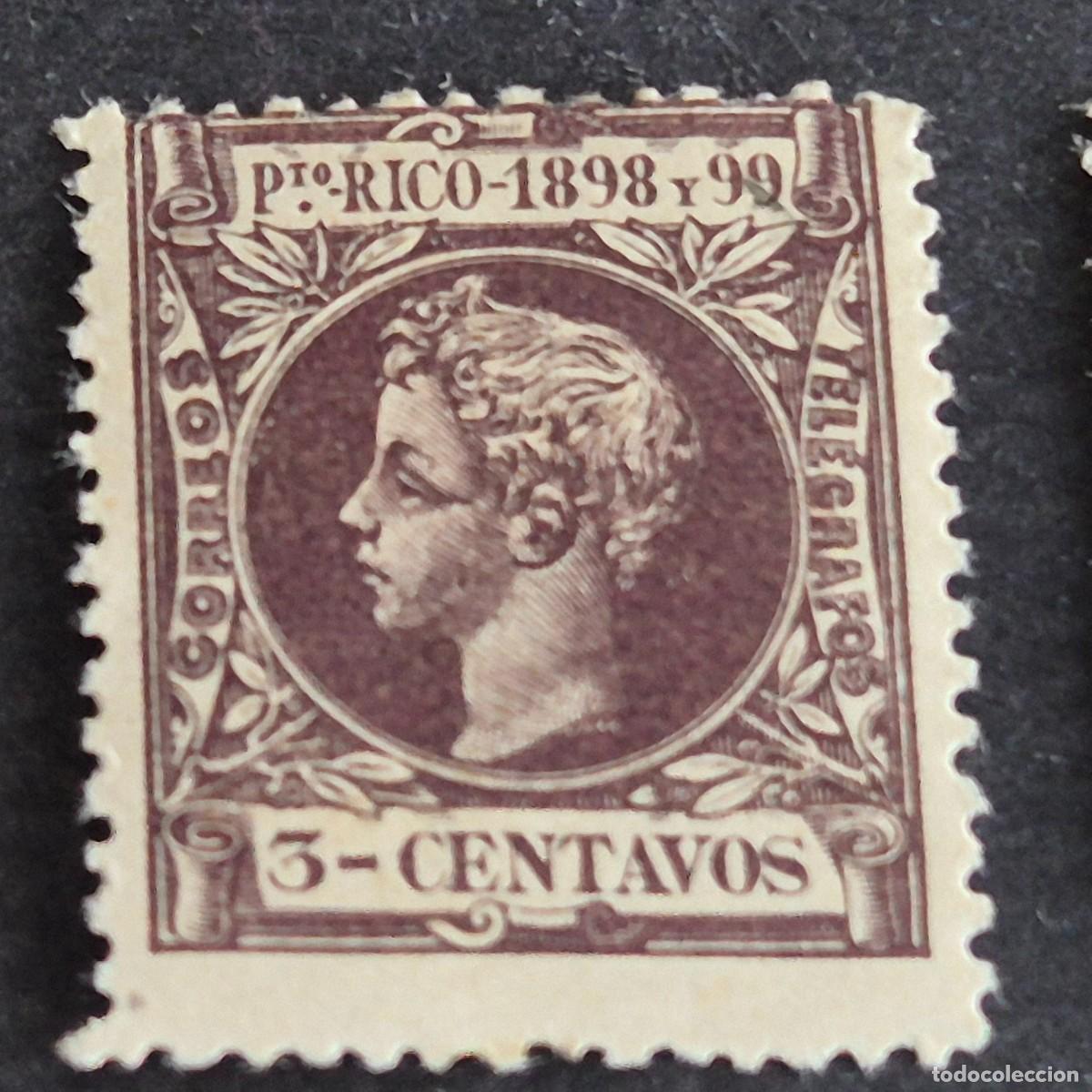 Sellos: ESPA&Ntilde;A, PUERTO RICO, 1898, ALFONSO XIII, EDIFIL 137*, NUEVO, GOMA, FIJASELLO, (LOTE AB)