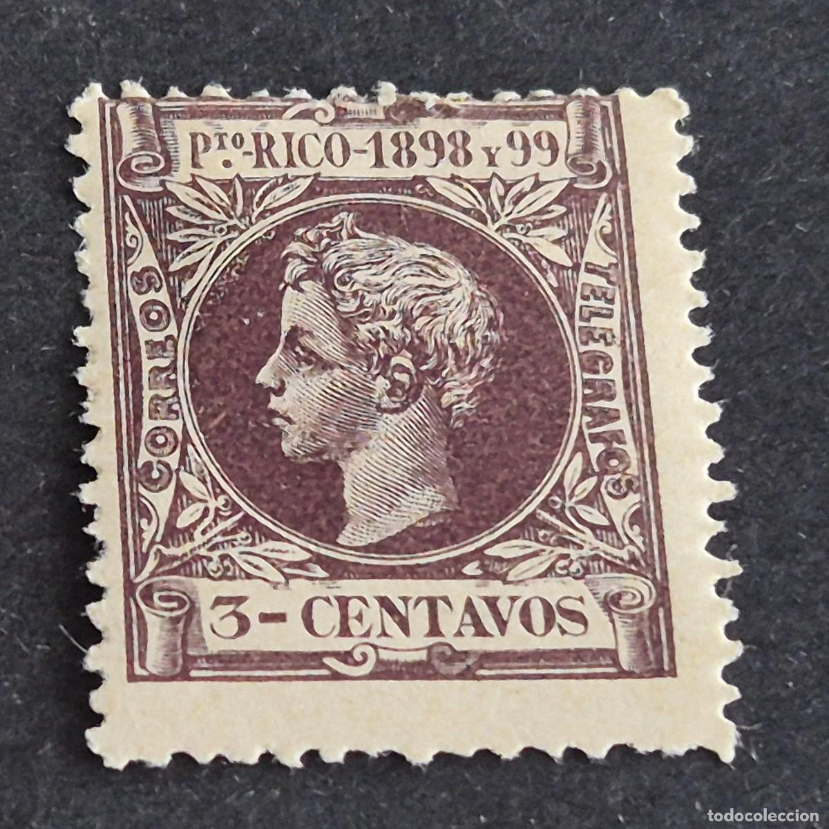 Sellos: ESPA&Ntilde;A, PUERTO RICO, 1898, ALFONSO XIII, EDIFIL 137*, NUEVO, GOMA, FIJASELLO, (LOTE AB)
