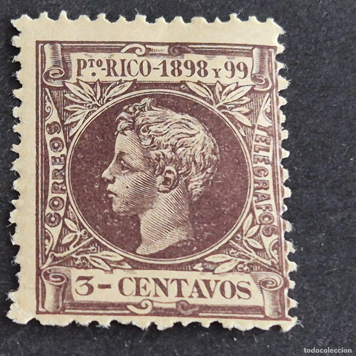 Sellos: ESPA&Ntilde;A, PUERTO RICO, 1898, ALFONSO XIII, EDIFIL 137*, NUEVO, GOMA, FIJASELLO, (LOTE AB)