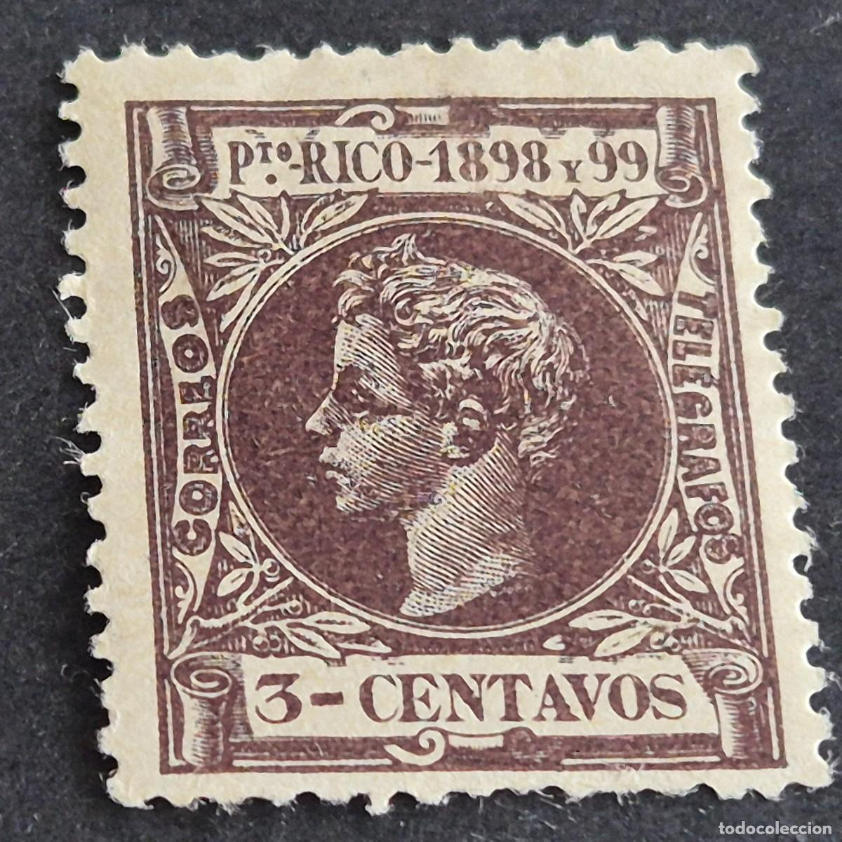 Sellos: ESPA&Ntilde;A, PUERTO RICO, 1898, ALFONSO XIII, EDIFIL 137*, NUEVO, GOMA, FIJASELLO, (LOTE AB)