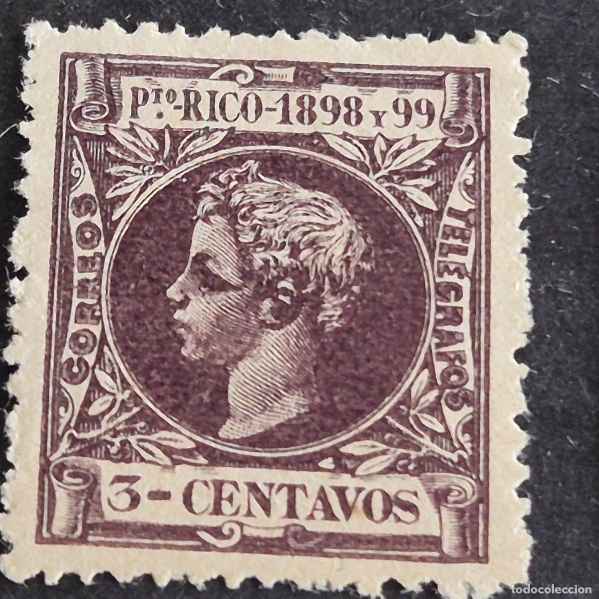Sellos: ESPA&Ntilde;A, PUERTO RICO, 1898, ALFONSO XIII, EDIFIL 137*, NUEVO, GOMA, FIJASELLO, (LOTE AB)