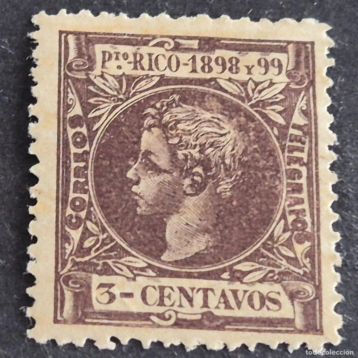 Sellos: ESPA&Ntilde;A, PUERTO RICO, 1898, ALFONSO XIII, EDIFIL 137*, NUEVO, GOMA, FIJASELLO, (LOTE AB)