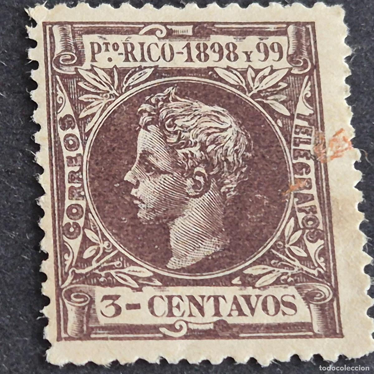 Sellos: ESPA&Ntilde;A, PUERTO RICO, 1898, ALFONSO XIII, EDIFIL 137*, NUEVO, GOMA, FIJASELLO, LEER, (LOTE AB)