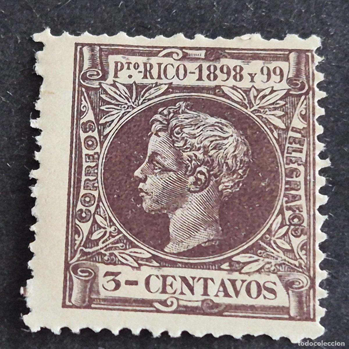 Sellos: ESPA&Ntilde;A, PUERTO RICO, 1898, ALFONSO XIII, EDIFIL 137*, NUEVO, GOMA, FIJASELLO, LEER, (LOTE AB)