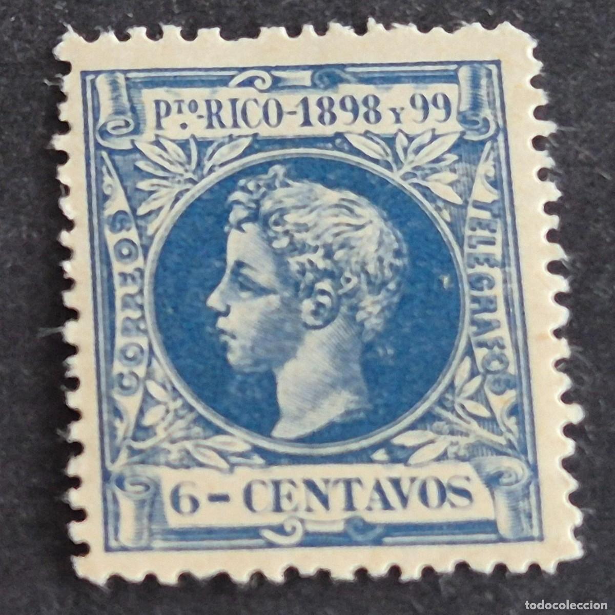 Sellos: ESPA&Ntilde;A, PUERTO RICO, 1898, ALFONSO XIII, EDIFIL 140**, NUEVO, GOMA, SIN FIJASELLO, (LOTE AB)