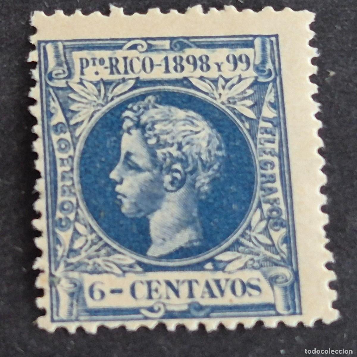 Sellos: ESPA&Ntilde;A, PUERTO RICO, 1898, ALFONSO XIII, EDIFIL 140*, NUEVO, GOMA, FIJASELLO, (LOTE AB)