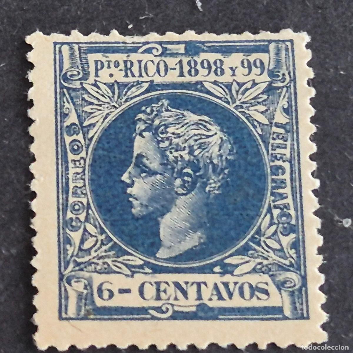 Sellos: ESPA&Ntilde;A, PUERTO RICO, 1898, ALFONSO XIII, EDIFIL 140*, NUEVO, GOMA, FIJASELLO, (LOTE AB)