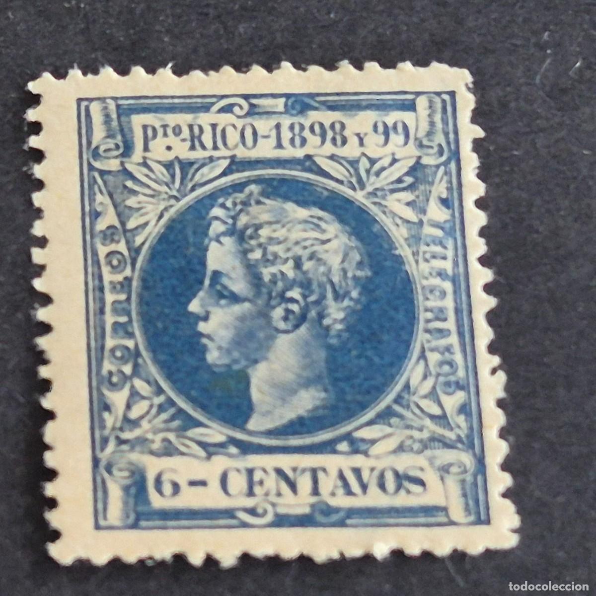 Sellos: ESPA&Ntilde;A, PUERTO RICO, 1898, ALFONSO XIII, EDIFIL 140*, NUEVO, GOMA, FIJASELLO, (LOTE AB)