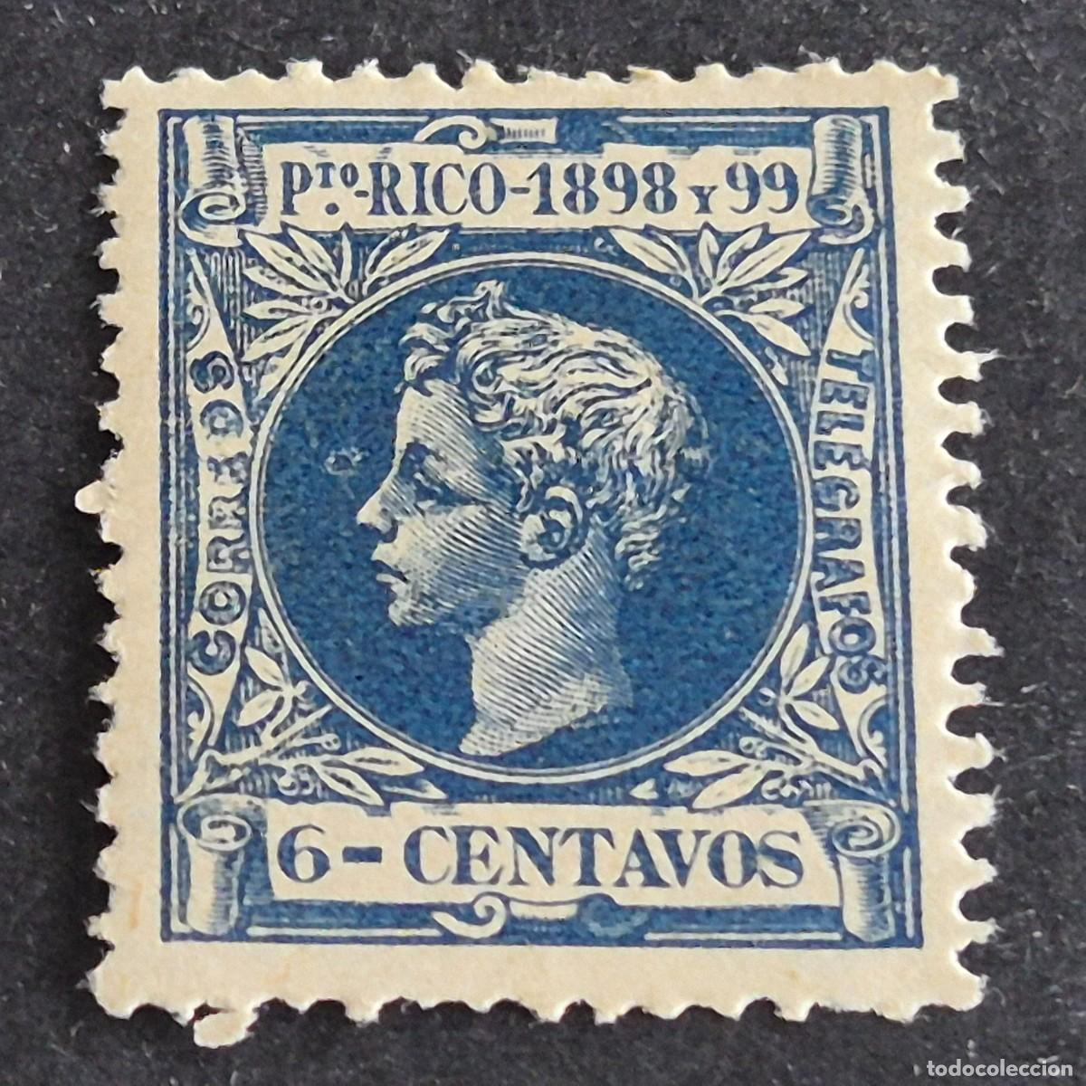 Sellos: ESPA&Ntilde;A, PUERTO RICO, 1898, ALFONSO XIII, EDIFIL 140*, NUEVO, GOMA, FIJASELLO, (LOTE AB)