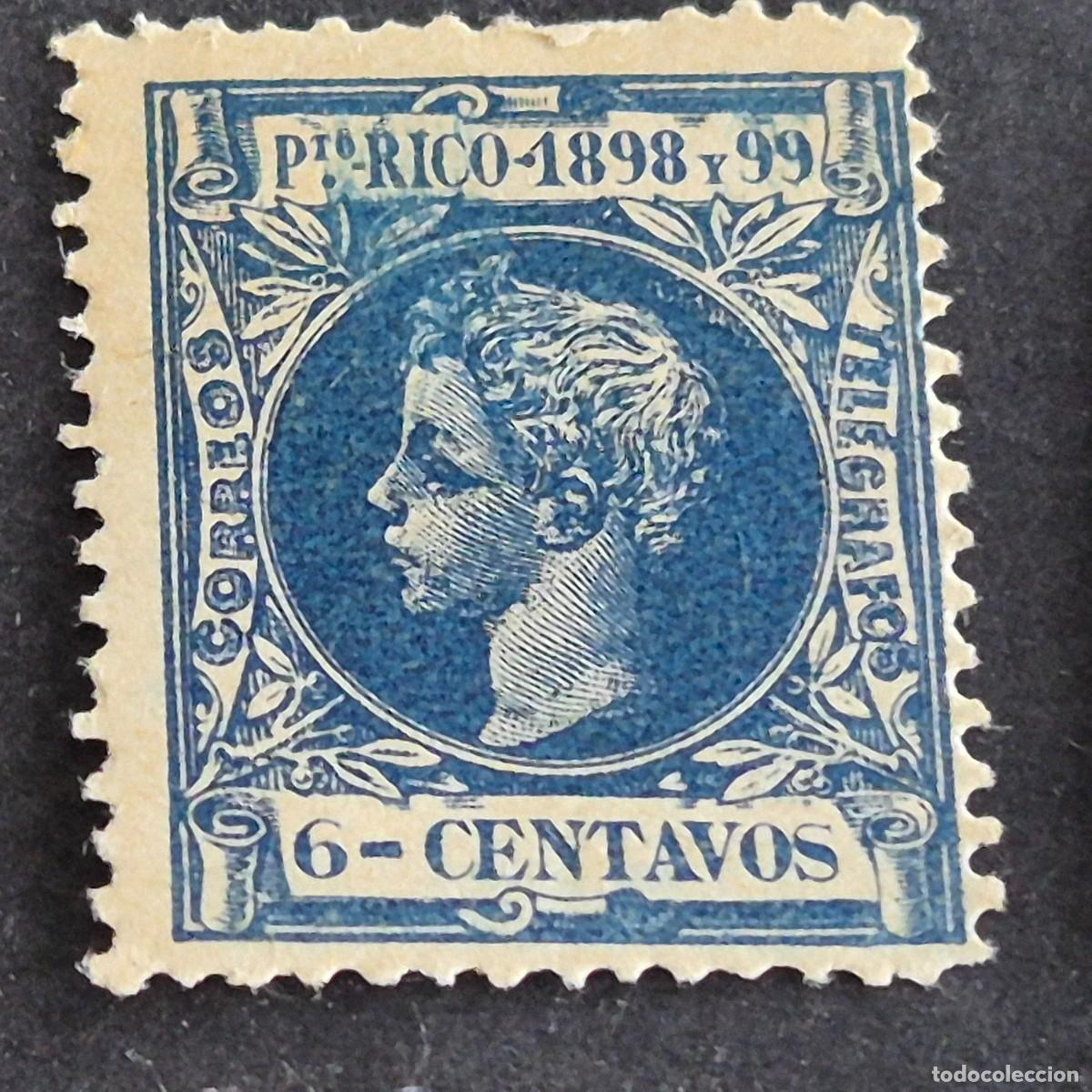 Sellos: ESPA&Ntilde;A, PUERTO RICO, 1898, ALFONSO XIII, EDIFIL 140*, NUEVO, GOMA, FIJASELLO, (LOTE AB)