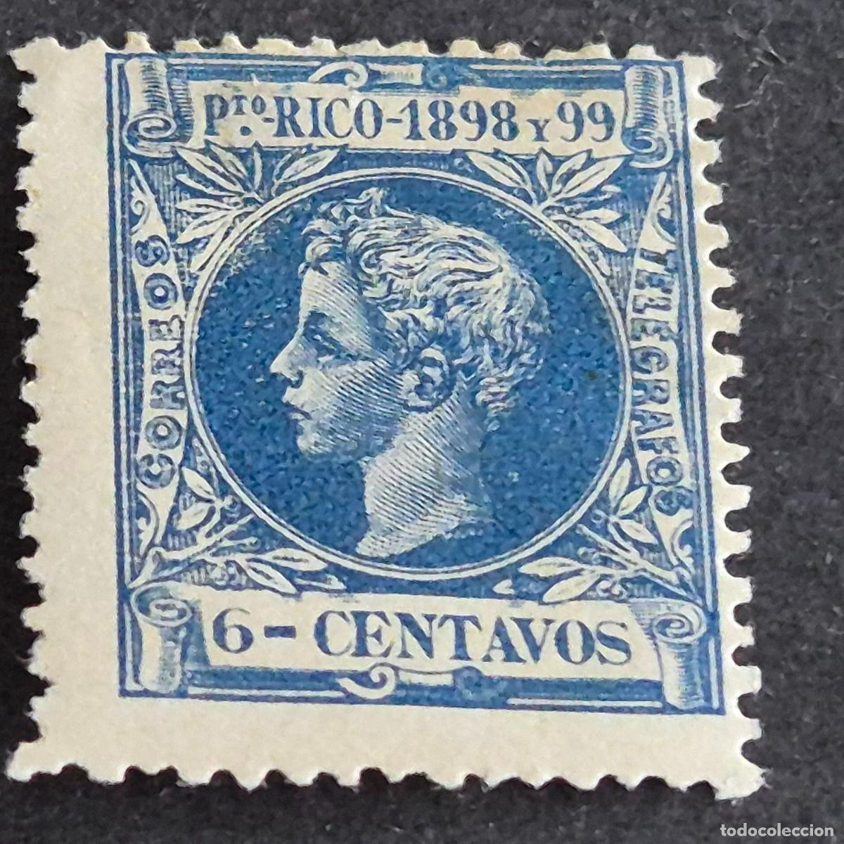 Sellos: ESPA&Ntilde;A, PUERTO RICO, 1898, ALFONSO XIII, EDIFIL 140*, NUEVO, GOMA, FIJASELLO, (LOTE AB)