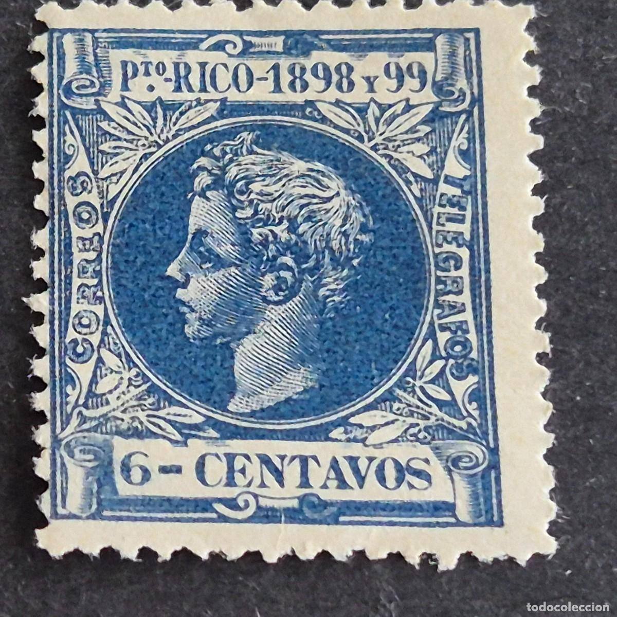 Sellos: ESPA&Ntilde;A, PUERTO RICO, 1898, ALFONSO XIII, EDIFIL 140*, NUEVO, GOMA, FIJASELLO, (LOTE AB)