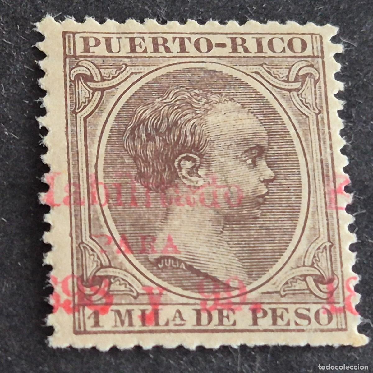 Sellos: ESPA&Ntilde;A, PUERTO RICO, 1898, ALFONSO XIII HABILITADO, EDIFIL 151*, NUEVO, GOMA, FIJASELLO, (LOTE AB)