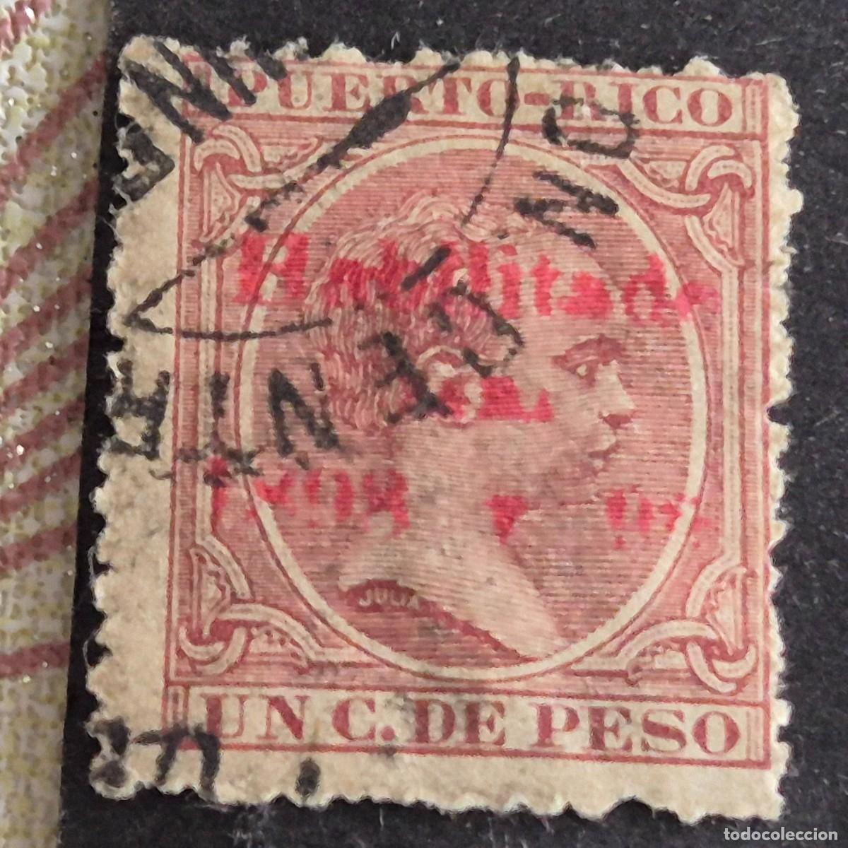 Sellos: ESPA&Ntilde;A, PUERTO RICO, 1898, ALFONSO XIII HABILITADO, EDIFIL 159, USADO, (LOTE AB)