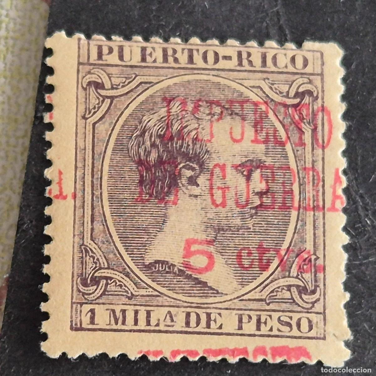 Sellos: PUERTO RICO, 1898, ALFONSO XIII HABILITADO, IMPUESTO GUERRA, EDIFIL 40**, NUEVO, LEER, (LOTE AB)