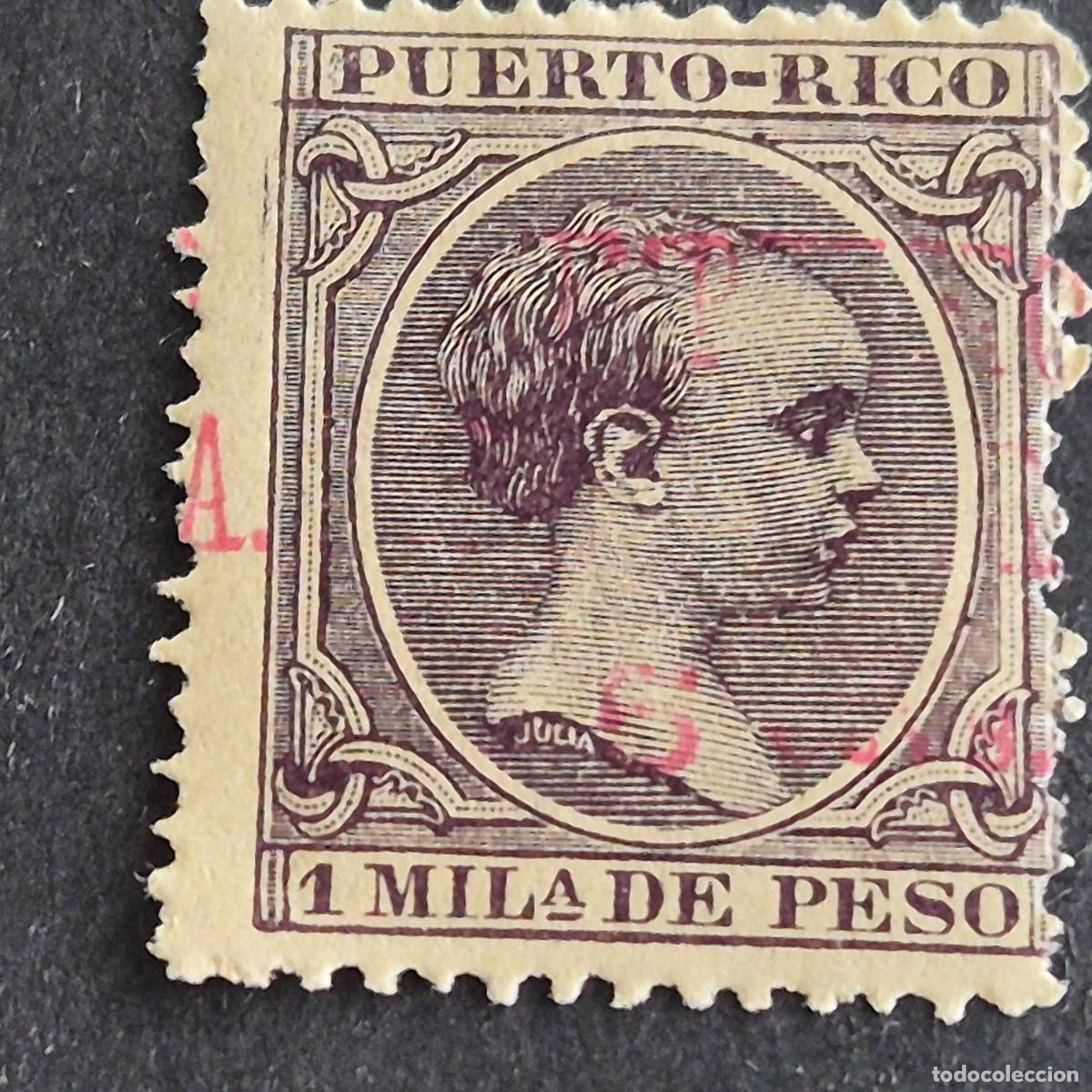 Sellos: PUERTO RICO, 1898, ALFONSO XIII HABILITADO, IMPUESTO GUERRA, EDIFIL 40*, NUEVO, GOMA, FIJ, (LOTE AB)