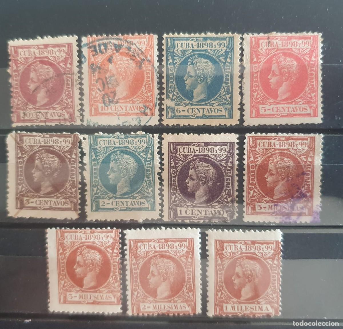 Sellos: LOTE SELLOS CUBA 1898 ALFONSO XIII CADETE NUEVOS Y USADOS LEER