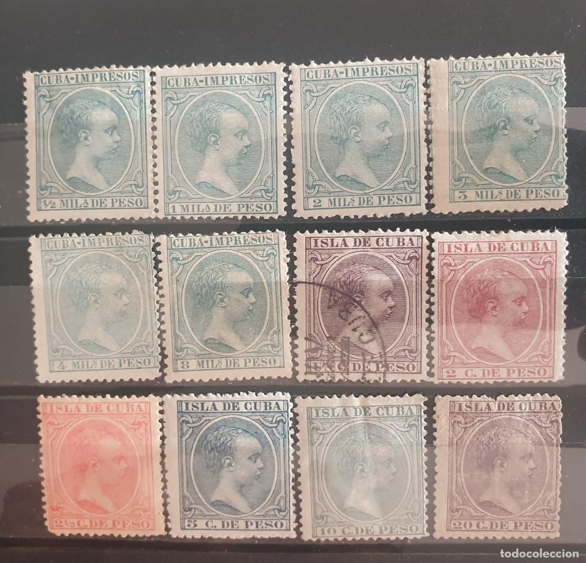 Sellos: LOTE SELLOS CUBA 1896 1897 ALFONSO XIII PELON NUEVOS LEER