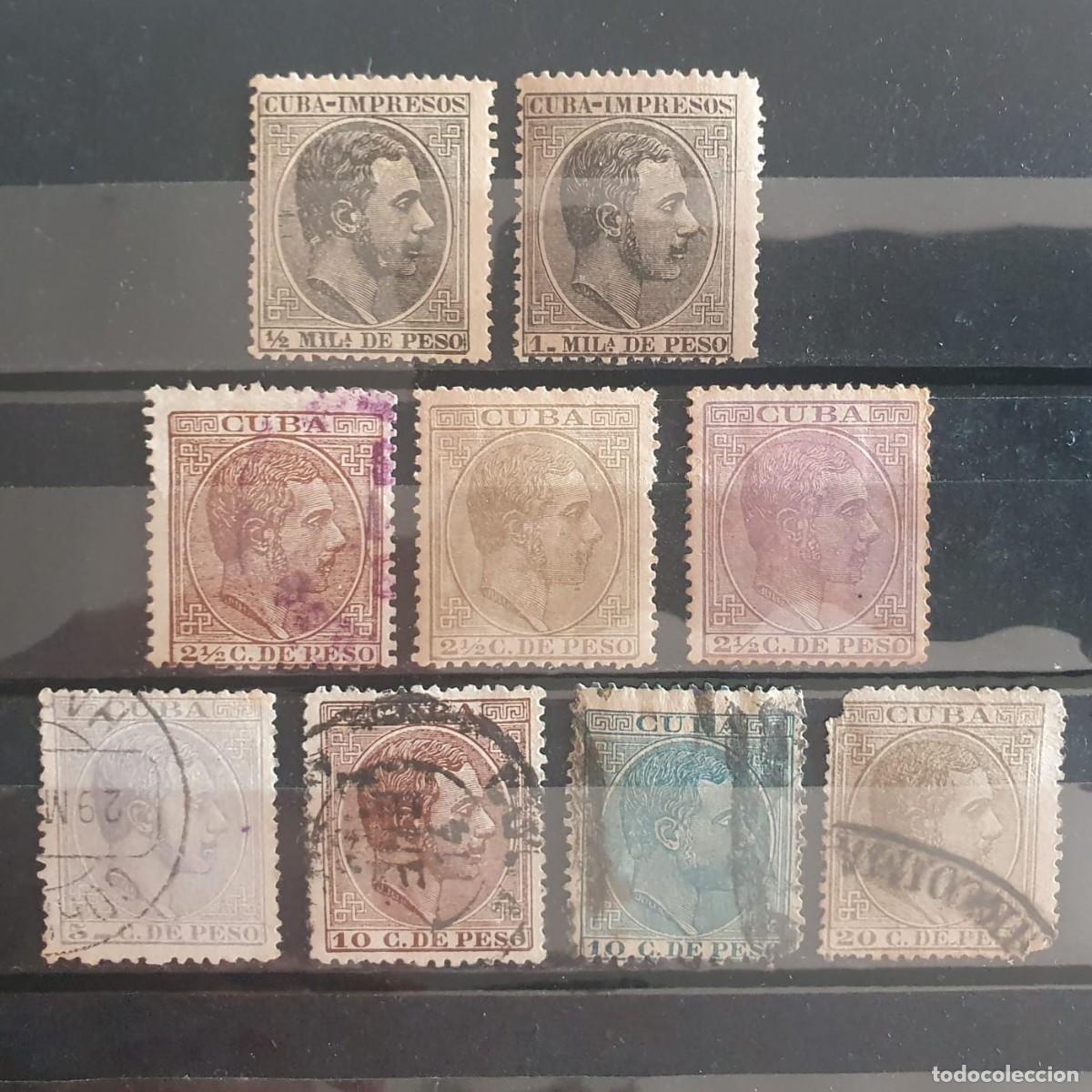 Sellos: LOTE SELLOS CUBA 1883-1888 ALFONSO XII NUEVOS y USADOS LEER