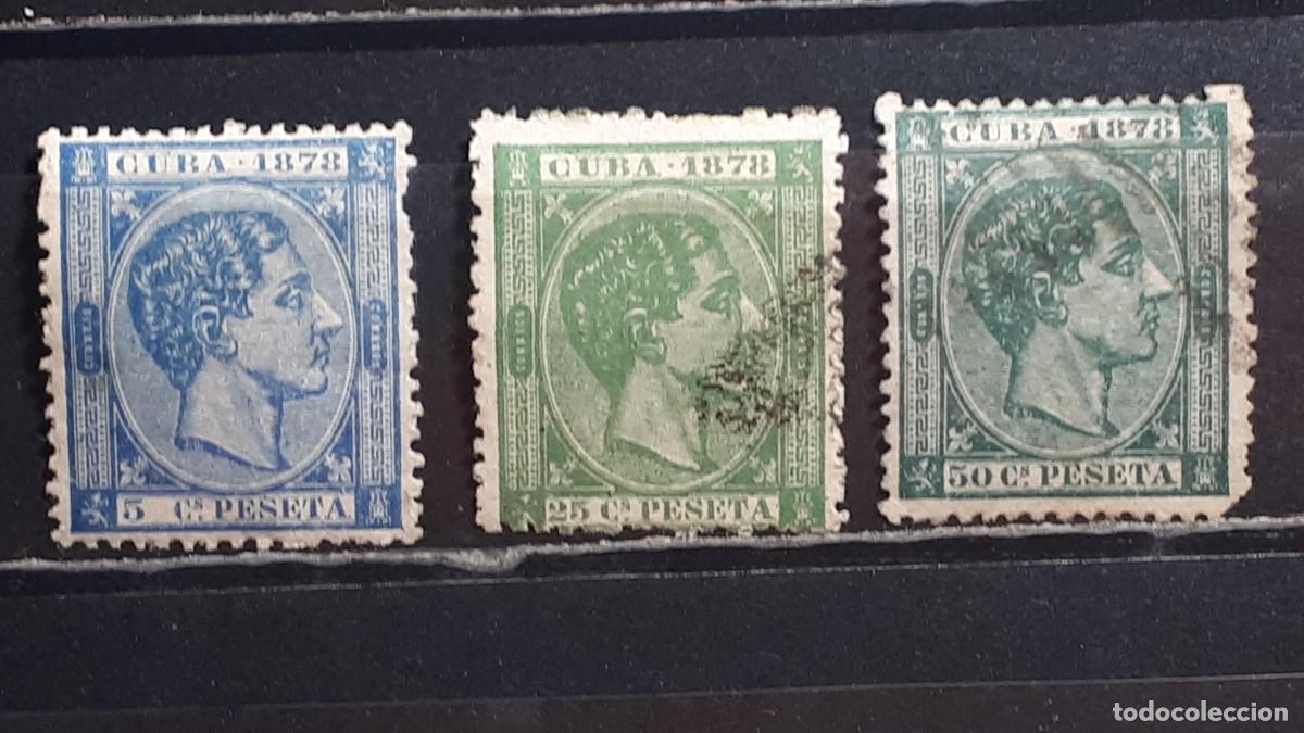 Sellos: CUBA. A&Ntilde;O 1878. &deg;/*. EDIFIL 44, 47/8.