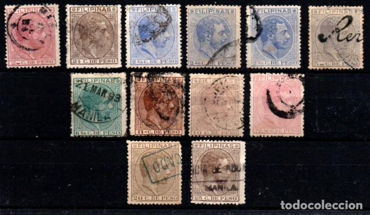 Sellos: Filipinas n&ordm; 57/66. A&ntilde;o 1880/83
