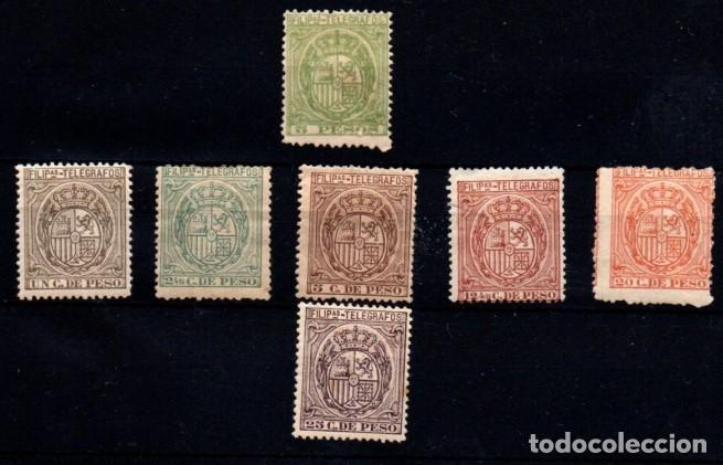 Sellos: Filipinas (Tel&eacute;grafos) n&ordm; 57, 59/61, 63/5. A&ntilde;o 1894/6