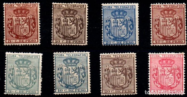 Sellos: Cuba (Tel&eacute;grafos) n&ordm; 77/84. A&ntilde;o 1894/96