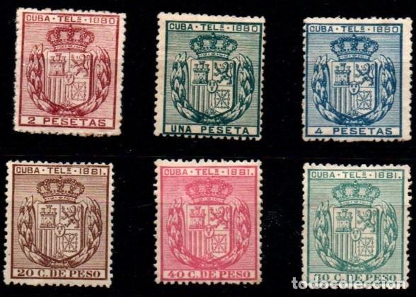 Sellos: Cuba (Tel&eacute;grafos) n&ordm; 49/54. A&ntilde;o 1880/81