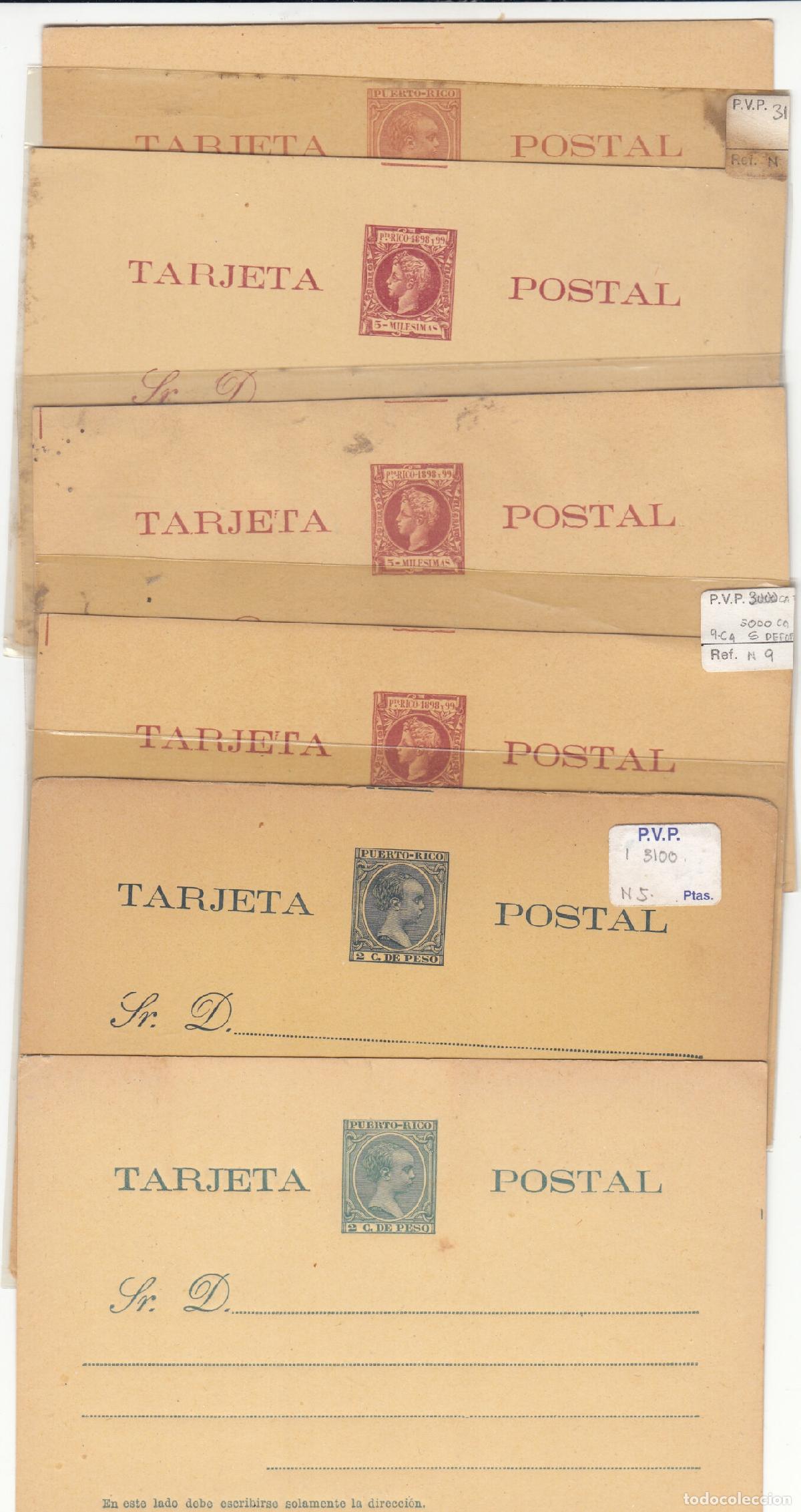 Sellos: CRCOL116 LOTE DE 6 TARJETAS POSTALES PUERTO RICO NO CIRCULADAS