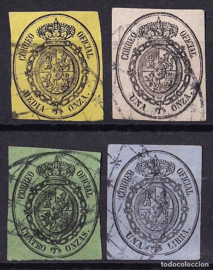 Sellos: CUBA, 1858 EDIFIL N&ordm; 6 / 9, Correo Oficial, [con punto]