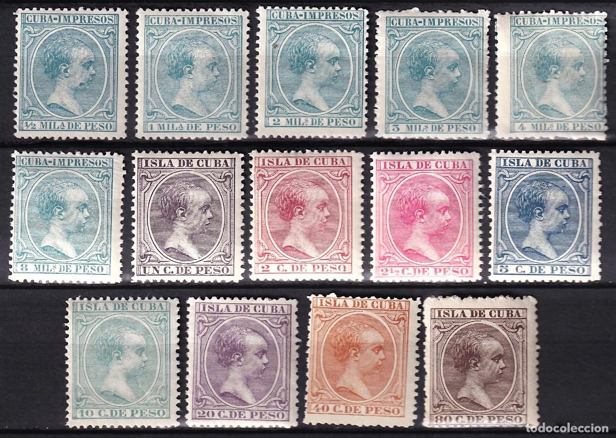 Sellos: CUBA, 1895-1897 EDIFIL N&ordm; 140 / 153 /*/