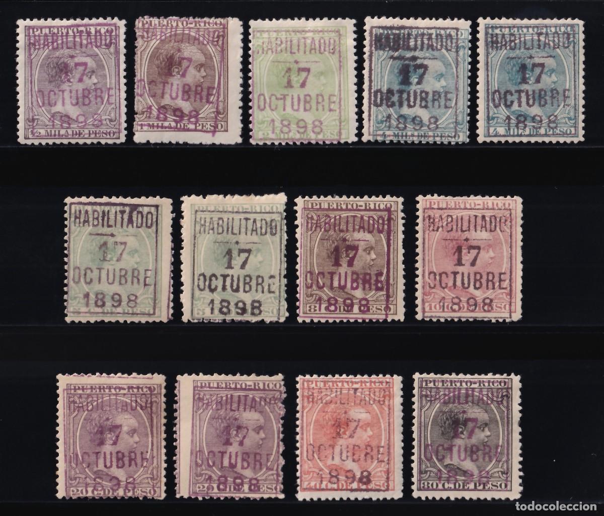 Sellos: 1898 EDIFIL 174 / 183 /*/ Habilitados con motivo de la entrega de la Isla al Govierno Norteamericano