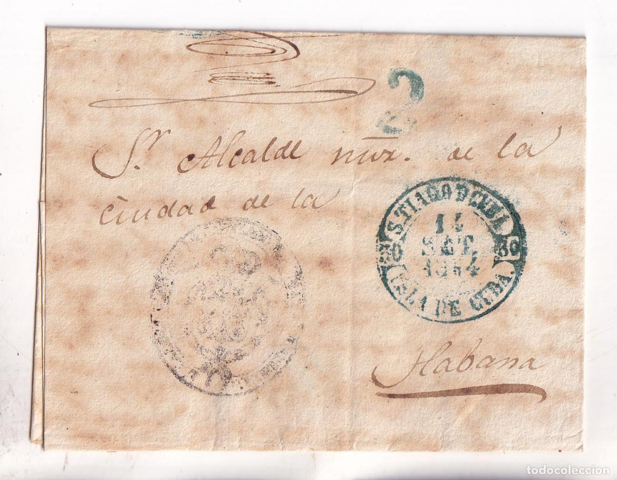 Sellos: ENVUELTA. SANTIAGO DE CUBA. AL ALCALDE DE LA HABANA