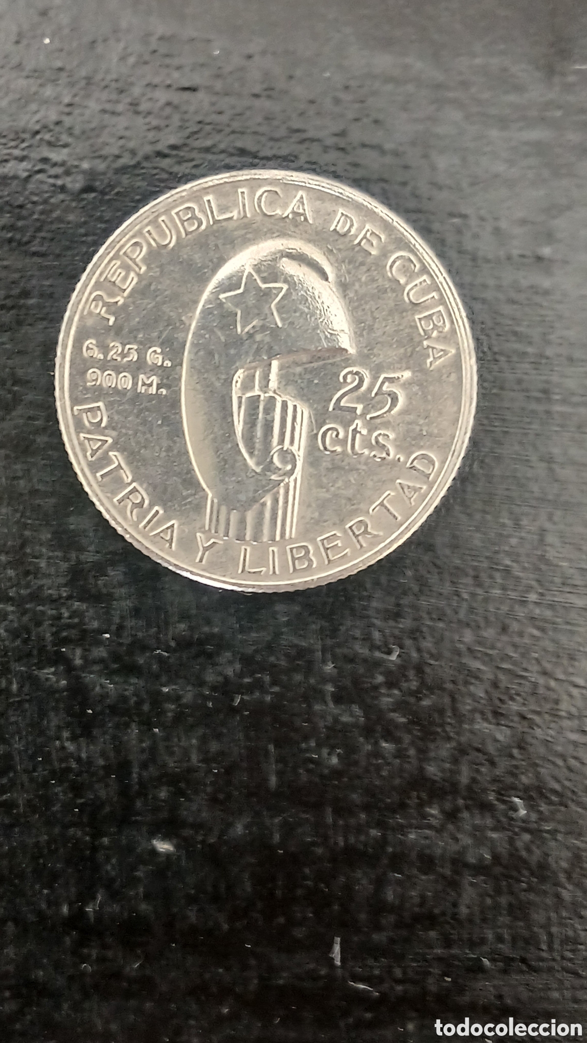 Sellos: 25 Centavos Cuba 1953 Jos&eacute; Mart&iacute; Plata 900 Centenario 6,25 g