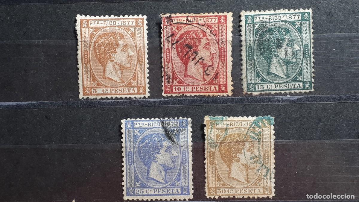 Sellos: PUERTO RICO. A&Ntilde;O 1877. &deg;/(*). EDIFIL 13/7. Bien centrados.