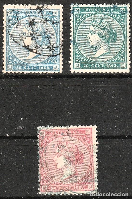 Selos: Antillas Espa&ntilde;olas edf n&ordm;13/15.Completa.Sellos usados.Isabel II.1868
